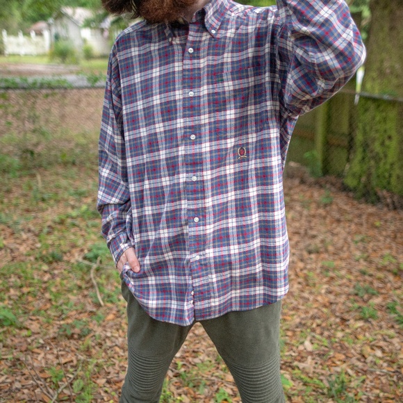 Vintage Tommy Hilfiger Crest Plaid Button Down - Picture 1 of 4
